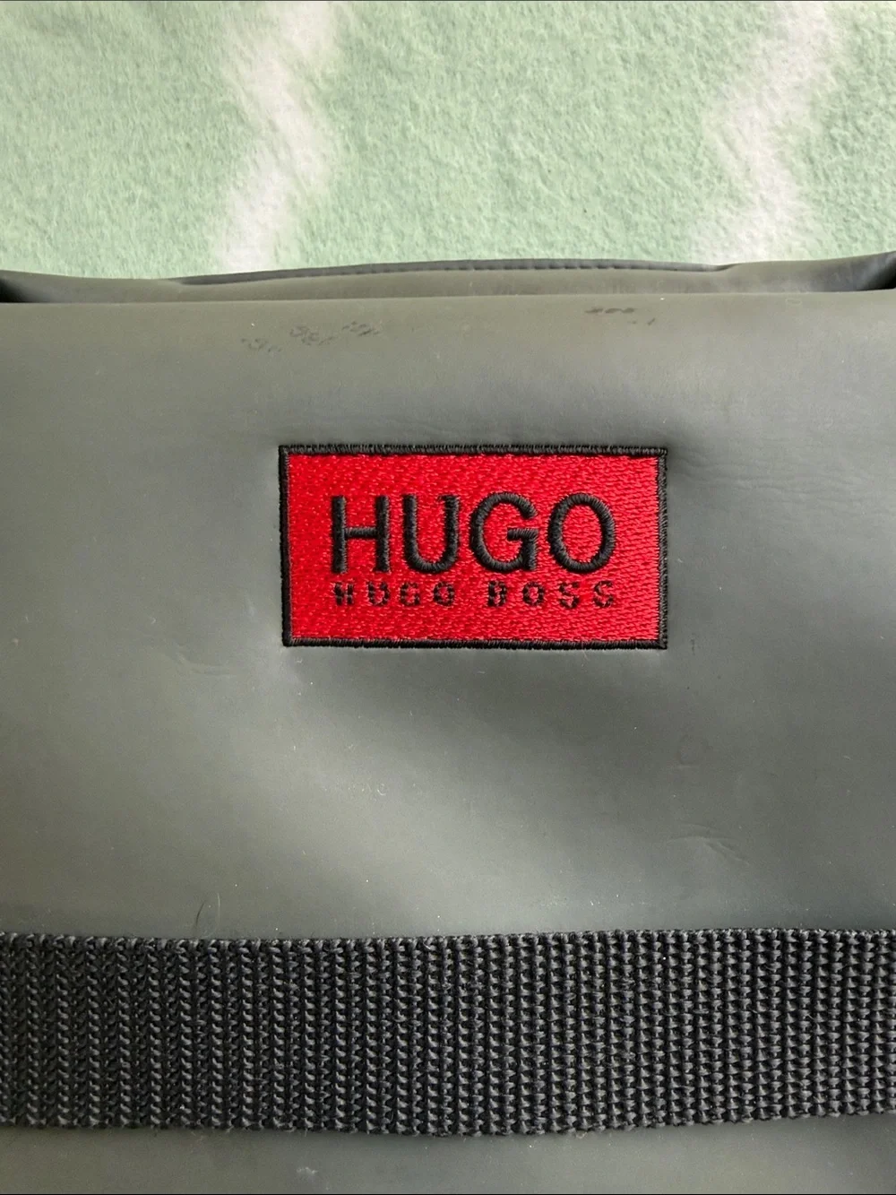 HUGO Boss Dark Olive Green and Black Men's Flap Buckle Backpack